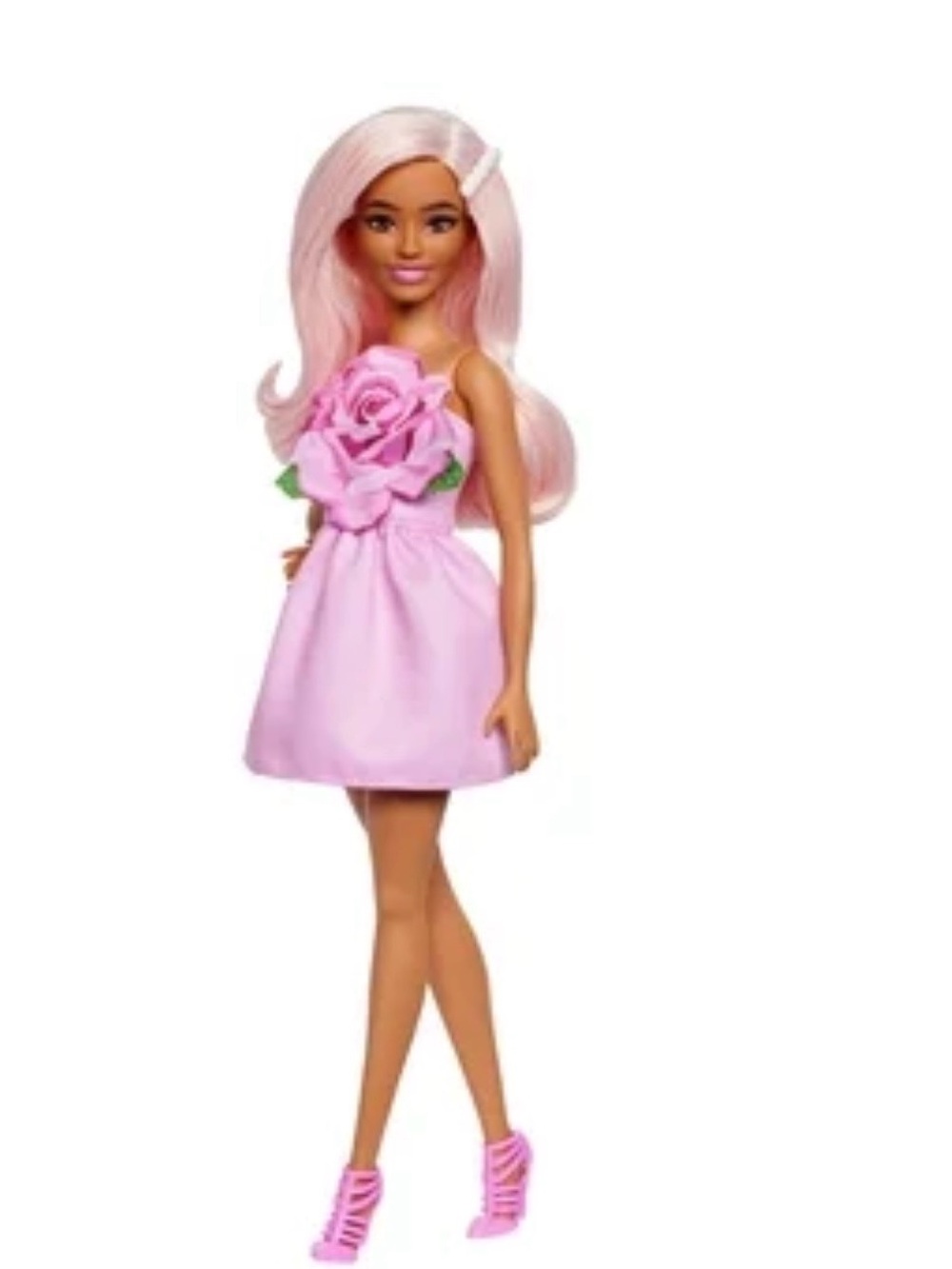 Pink Fashion Doll with Rose Dress - Kids Toys NIB Barbie Fashionistas #238